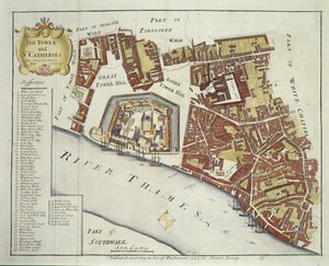 La Torre e St. Catherines, per Stows Survey of London, pub. 1754